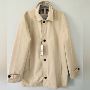Tan w/ Navy details Rainforest Drylander Trench coat size M NWT